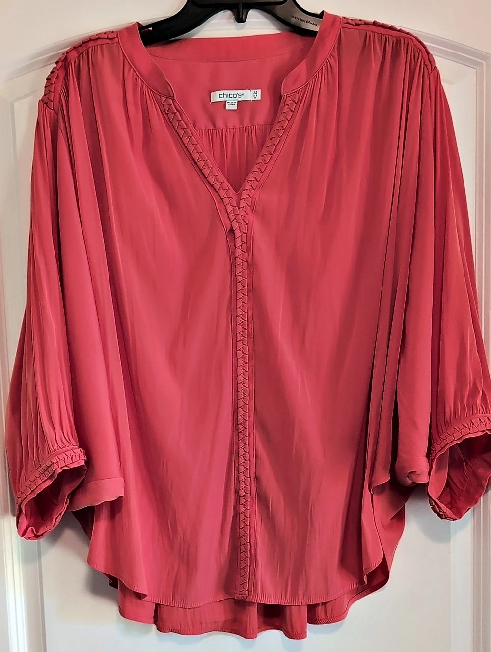 Chico's Pink Blouse Size 14 Like New